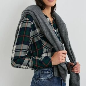 Rails Green and Gray Plaid Button Down Shirt